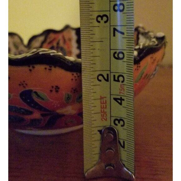 Hand Made Tuanaimato Samoa Ceramic BOWL Red Orange Ornate Pattern Eastern - Picture 4 of 11